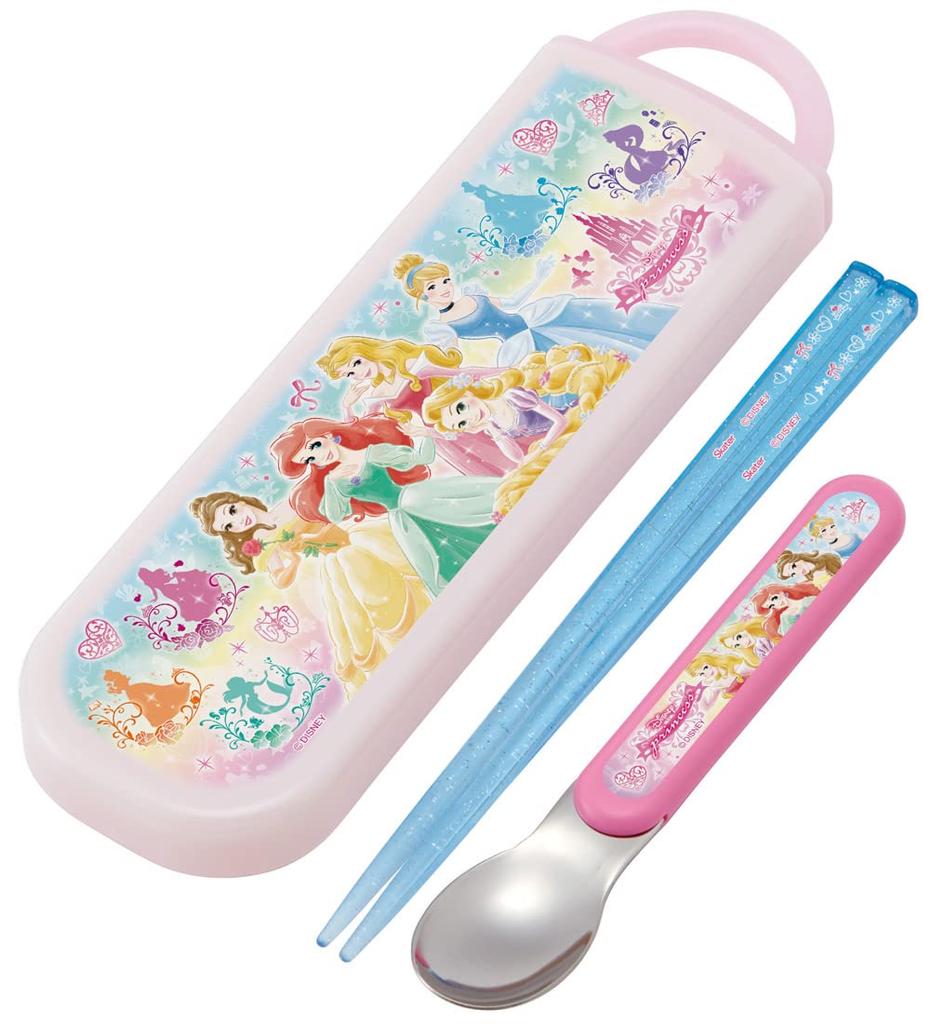 Skater Antibacterial Chopsticks and Spoon Disney Princess Made In Set, 22, Japan, CCA1AG-A