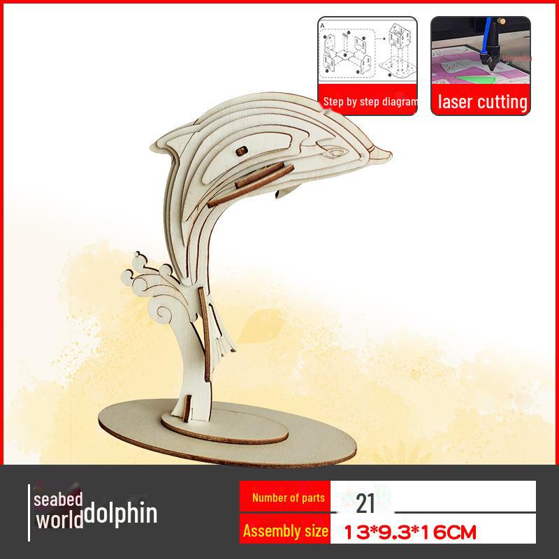 Милые животные DIY 3D деревянная головоломка для детей