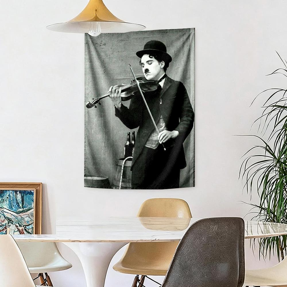 Charlie Chaplin Wall Decor Tapestry Art For Pet Memorial Birthdaywedding Party Backdrop Family Gift