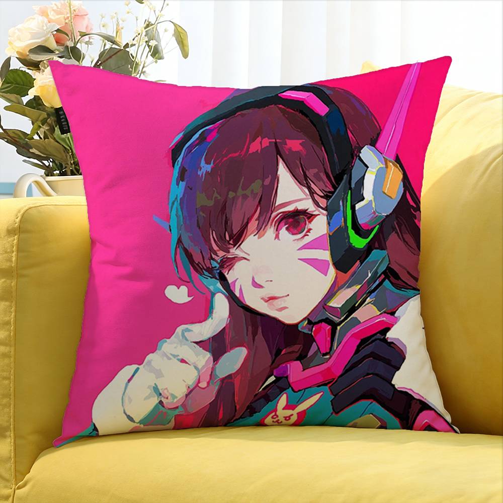 Pop Game OOverwatchS Various Sizes Square Pillow Case For Car Home Bedchamber Decor