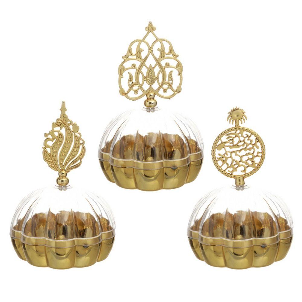 Handheld Candy Container Box European Style Packaging Gift Box Portable Gold Hollow Box  Home Decor