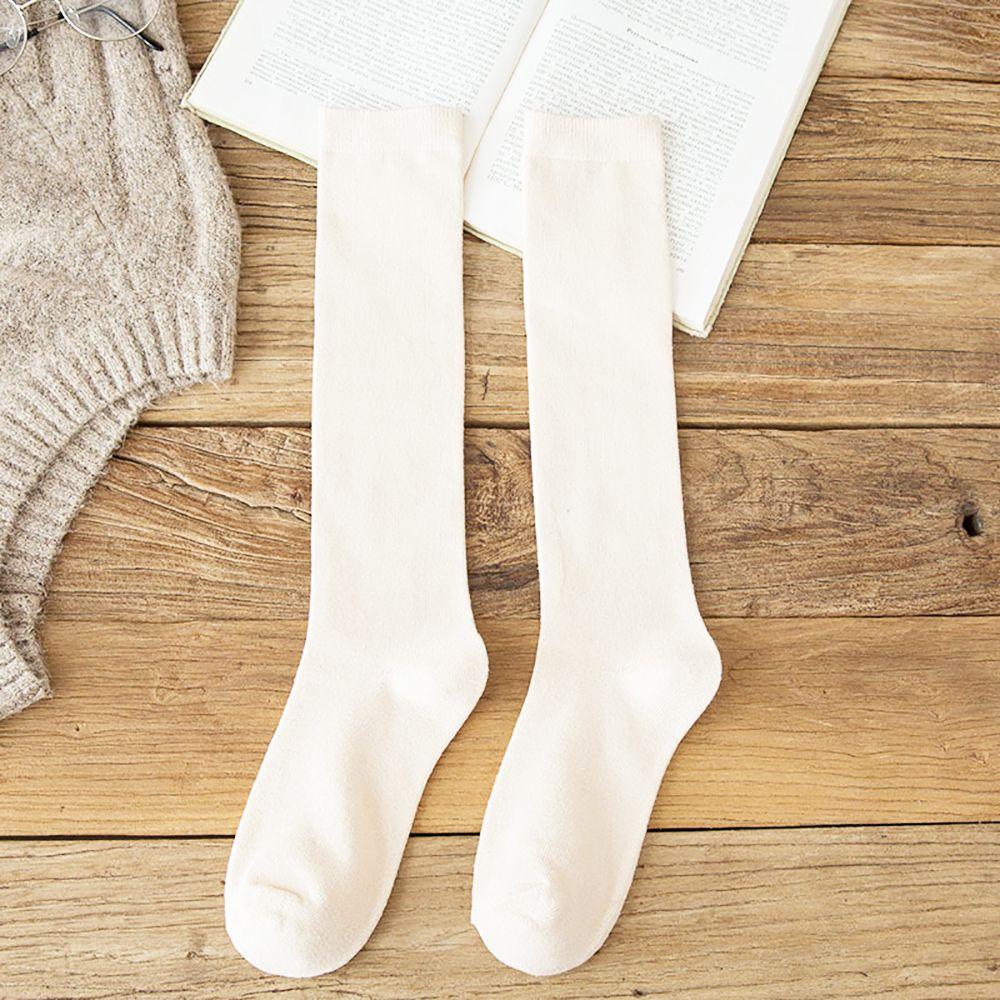 Elastic Sexy For Girl Student Solid color Cotton Hosiery Women Stockings Knee High Socks Calf Sock