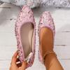 2024 Hot Sale Ladies Shoes One Kick Women's Flats Autumn Pointed Toe Sequins Solid Flat Casual Comfortable Large Size Shoes