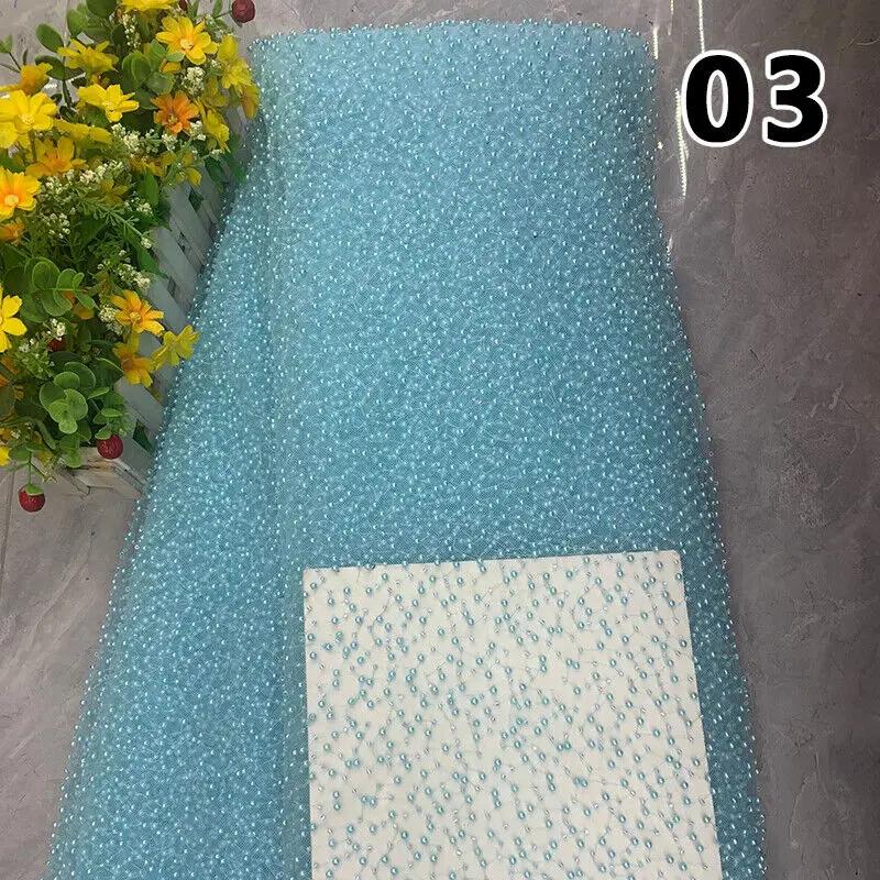 90x125 см Роскошная вышивка Жемчуг Блестки Свободные Бусины Ткань DIY Материал для Рукоделия Платье Высокое Качество Ручная Работа Жемчужные Бусины Сетка