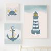 Crab Whale Starfish Anchor Sailboat Lighthouse Nursery Posters Prints Canvas Painting Wall Art Pictures Kids Room Home Decor