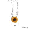 Women Romantic Jewelry Gold Plated Sunflower Necklace Chain Pearls Flower Pendant