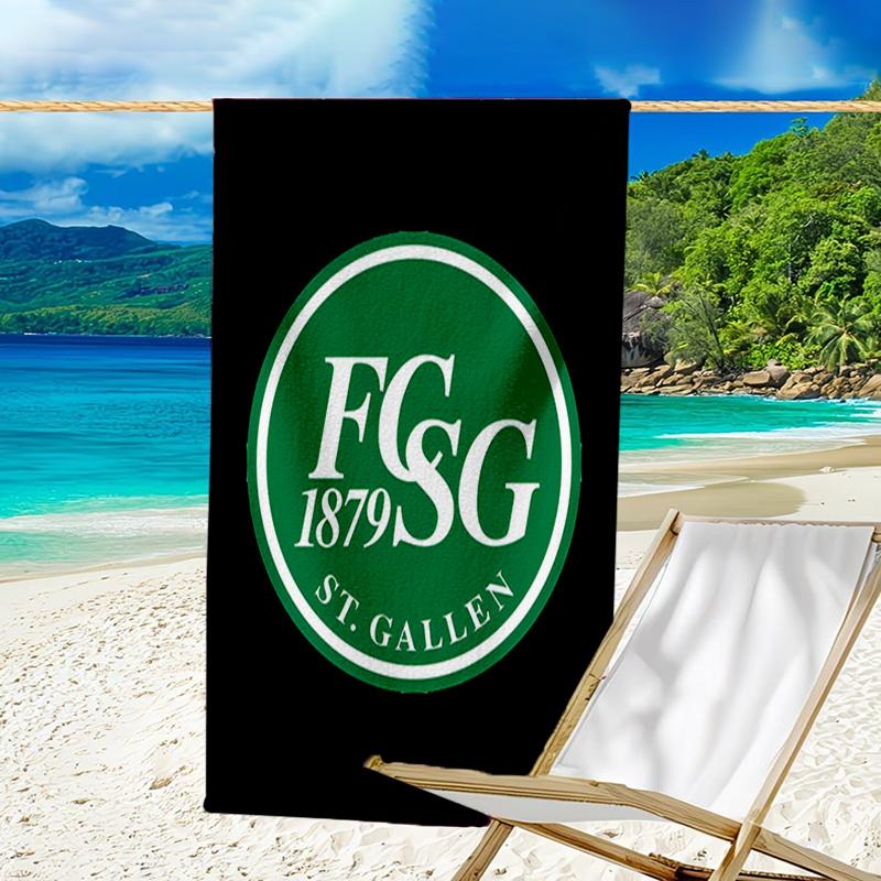 Saint Gall Green And White Heritage Microfiber Beach Towel, Lightweight And Quick-Dry, for Summer Travel, Beach Essential, Swimming Pool Outdoor