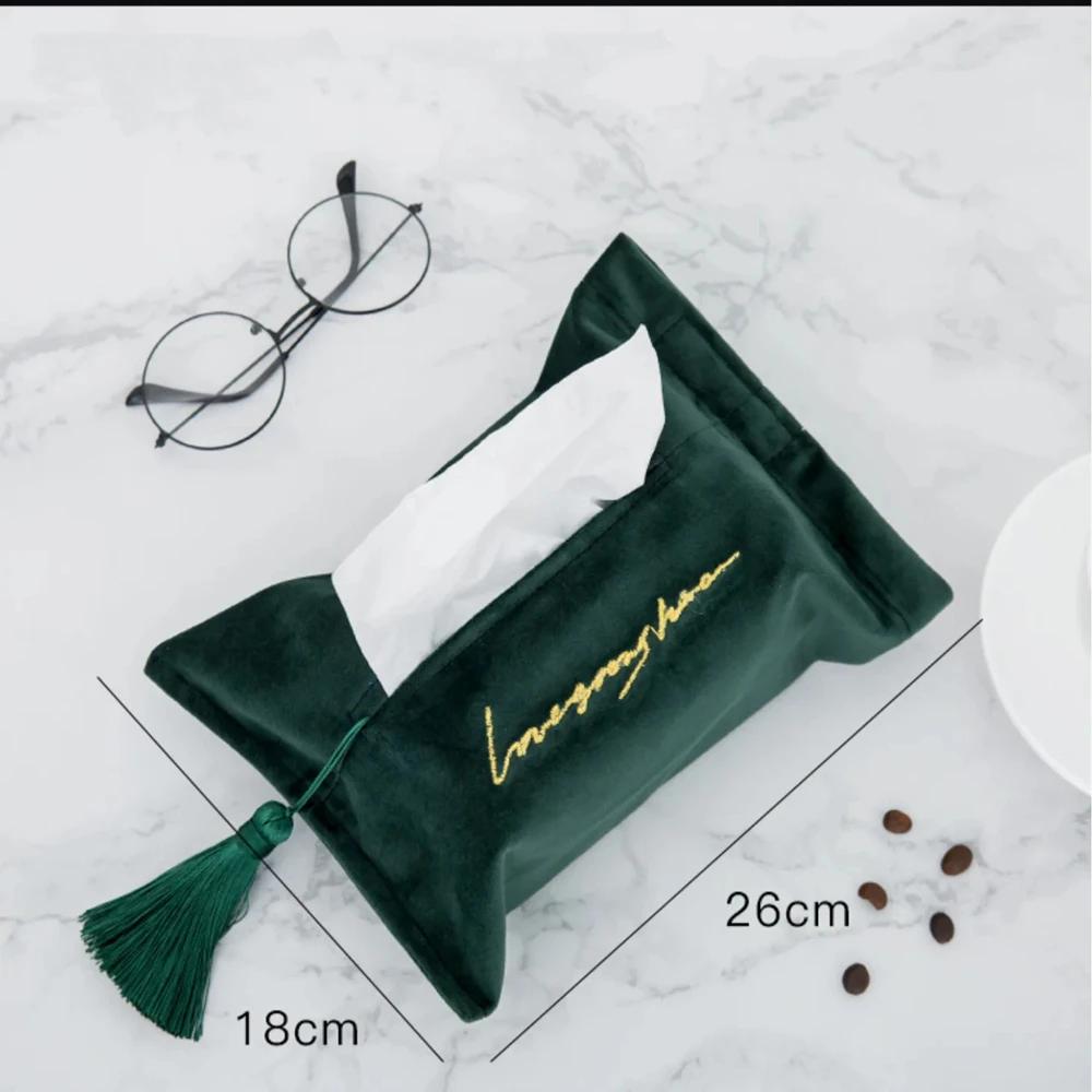 Коробка для салфеток, вышитый набор сумок для салфеток, бархатный ящик для хранения бумаги, кисточка, восточный стиль, для автомобиля, гостиной, столовой