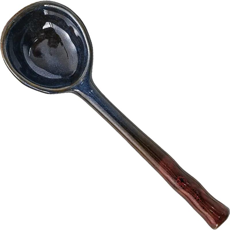 Керамическая маленькая суповая ложка в японском стиле, керамическая ложка, ложка с длинной ручкой, милая креативная ложка для риса для дома, кухонная посуда