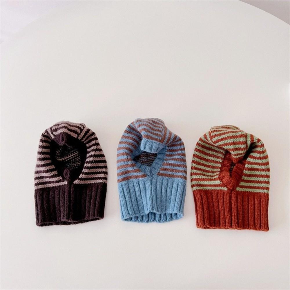 Hooded Style One-Piece Hat Knit Material Children Balaclava Knit Ear Protection Hats  Winter Season