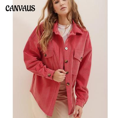 Женская свободная вельветовая рубашка-кардиган с длинным рукавом большого размера