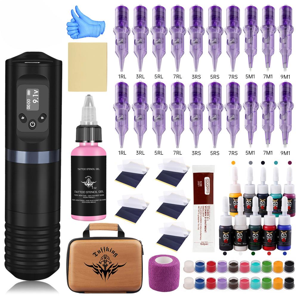 Набор машинок для татуировки Беспроводная ручка для татуировки с высоким разрешением Дисплей 1800 мАч Длительный срок службы батареи Инструмент для татуировки
