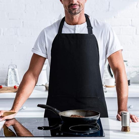 Фартук шеф-повара сплошной цвет водонепроницаемый полиэстер хлопок подвесной фартук для ресторана