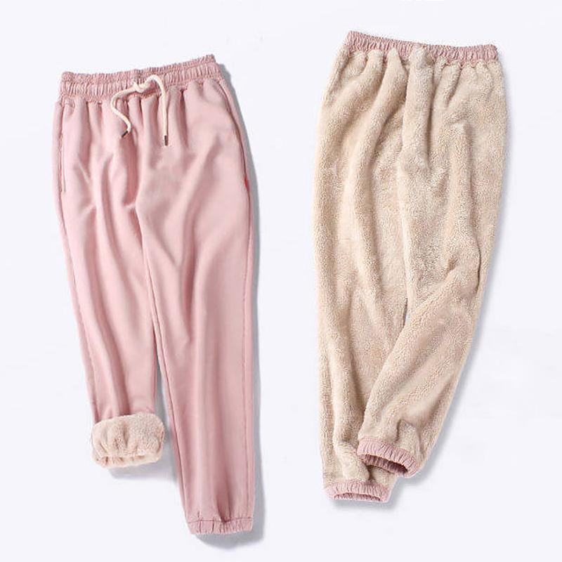 Женские модные бархатные спортивные штаны с высокой талией, зимние теплые повседневные брюки, удобные