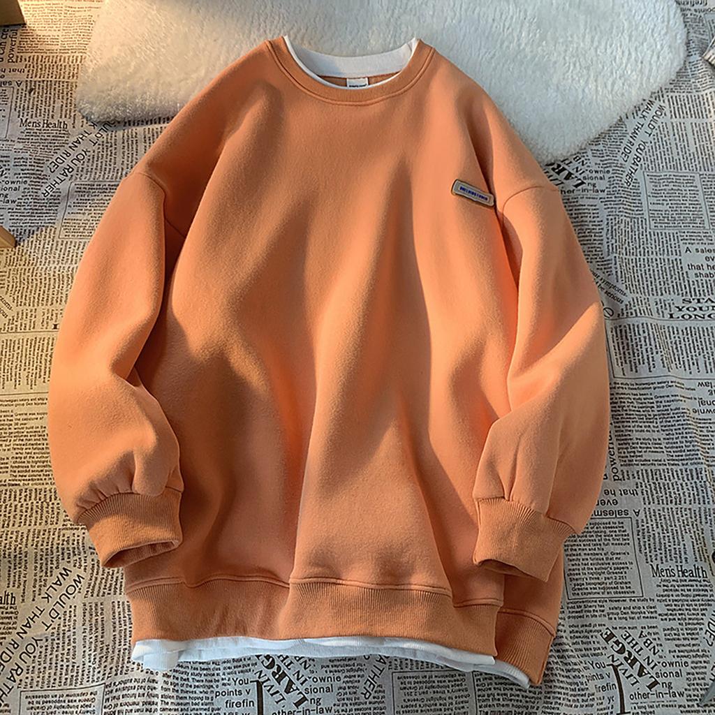 Весенне-осенний топ, поддельный двухкомпонентный топ с капюшоном, платье для пары в стиле ленивый