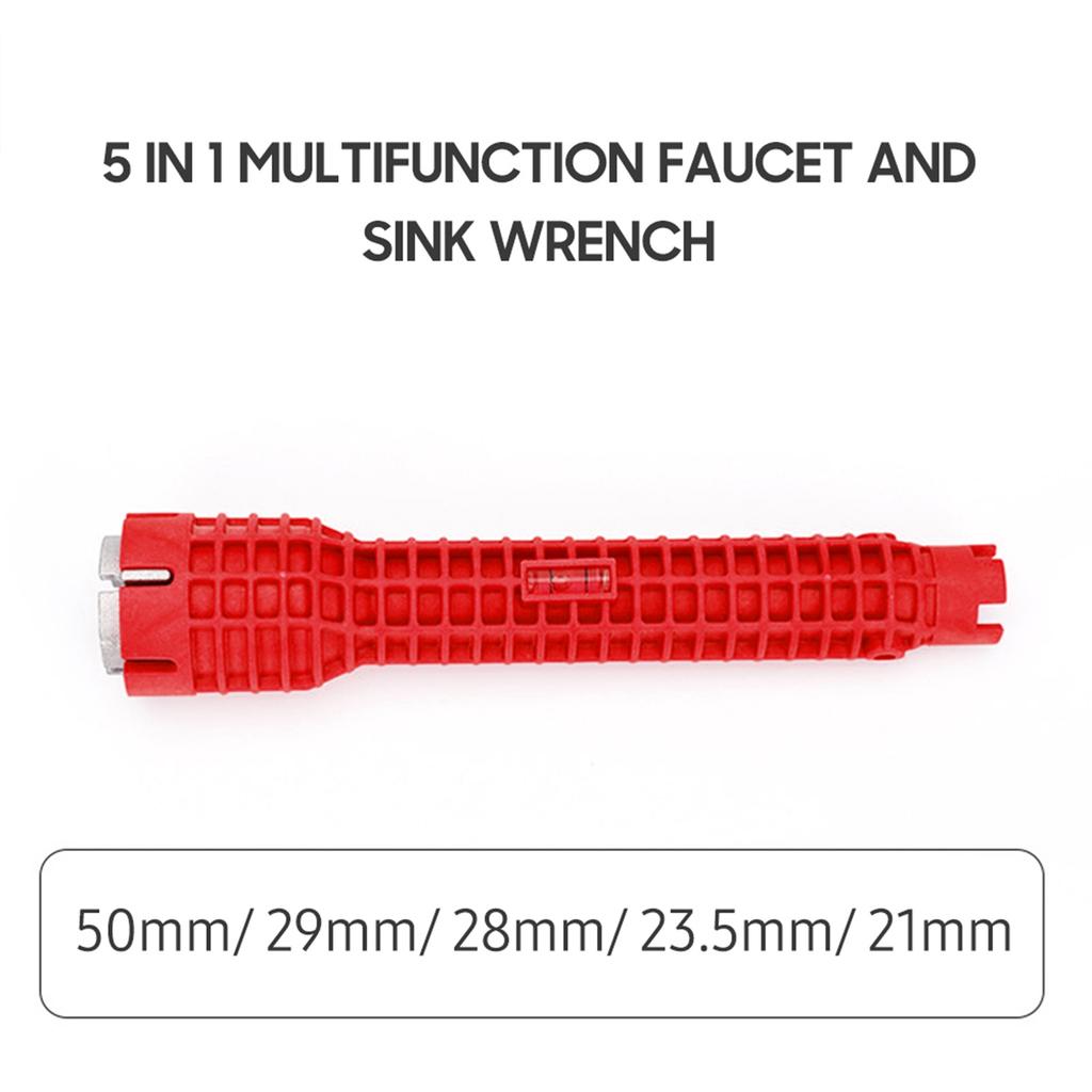Faucet and Sink Wrench 8 in 1 Multifunctional Wrench Tool with Nut Remover & Bolt Extractor Double head Plumbing Wrench