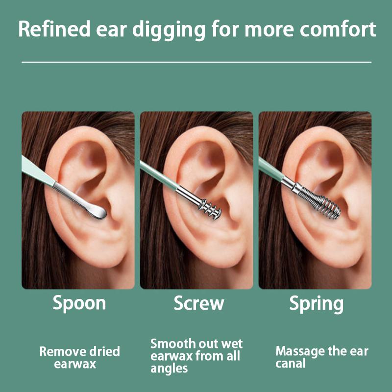 6PCS Ear Cleaning Tool Set Ear Cleaner Spoon Kit Health Care Earpick for Efficient Wax Removal for Adults and Kids