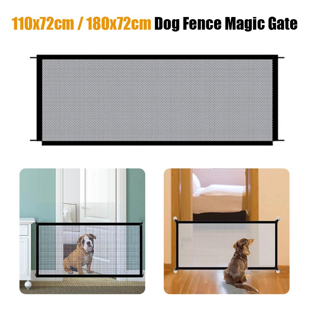 Pet Dog Fence Gate Nylon Mesh Safety Enclosure Folding Dog Fences Portable Children Safety Gate Separation Guard Isolated Fence