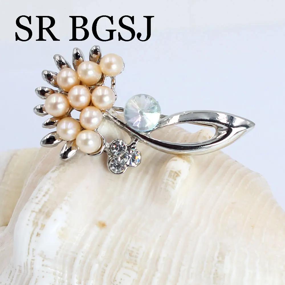 Роскошные украшения 100% Натуральный пресноводный жемчуг Свадебное микроинкрустированное цирконом Пальто Женские аксессуары на все случаи жизни Брошь-булавка