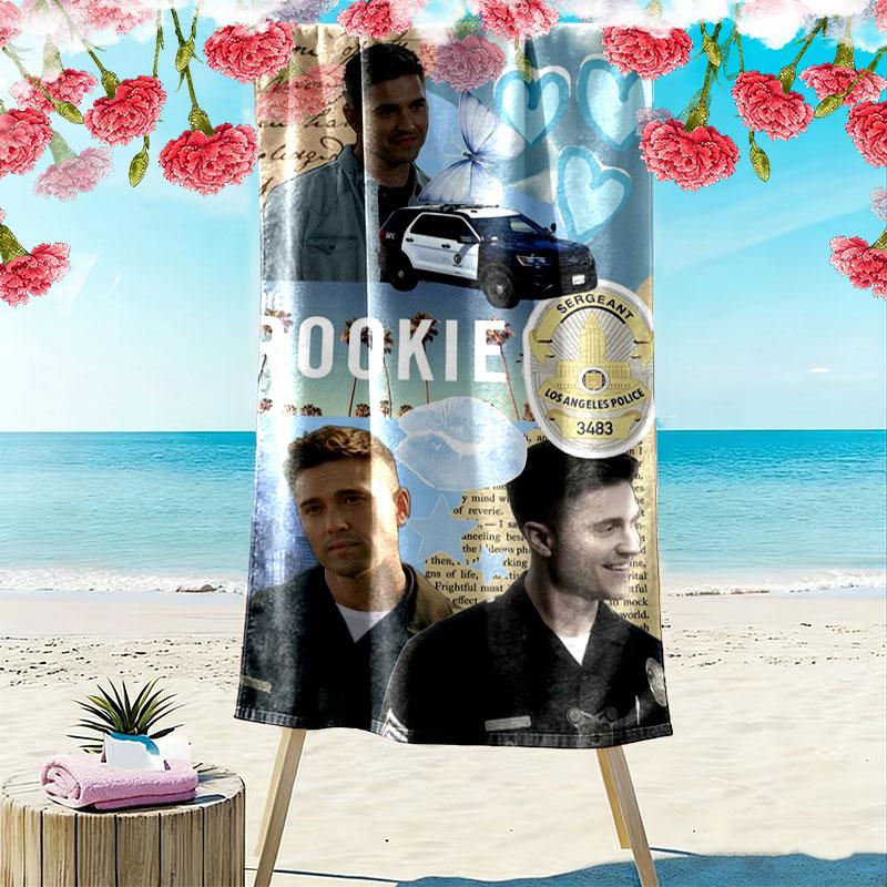 Пляжное полотенце с принтом THE ROOKIE, Большое, Мягкое, Быстросохнущее, для Пляжа, Кемпинга, Плавания