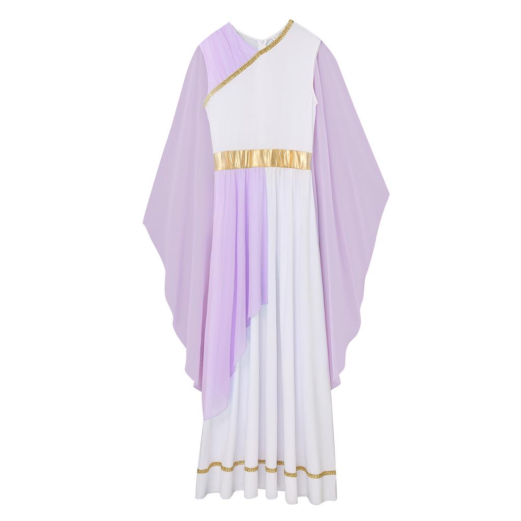 Женский костюм на Хэллоуин, Древний Рим, Египет, греческий костюм тога, шали без рукавов, лоскутное струящееся платье-халат