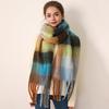 Tonglu Plaid Scarf New Imitation Cashmere Mohair Autumn and Winter Women's Warm Shawl