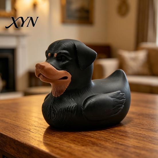 Милая Собака Утка Коллекционная 3D Печатная Фигурка Ротвейлера, Забавная Уникальная Скульптура Украшение, Настольное Входное Автомобильное Украшение Креативное Украшение Юмористическое