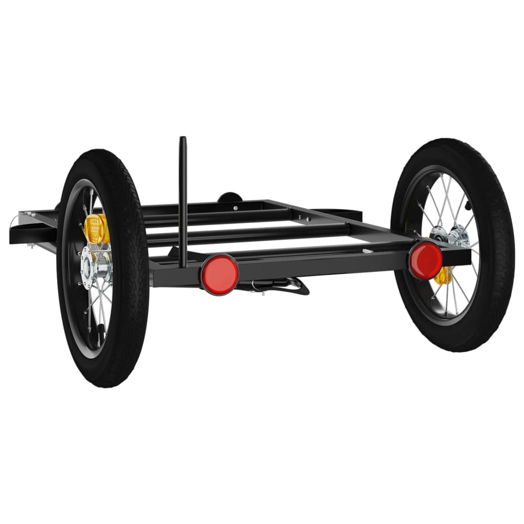 Bicycle Trailer Black 122 x 53 x 28 cm Iron