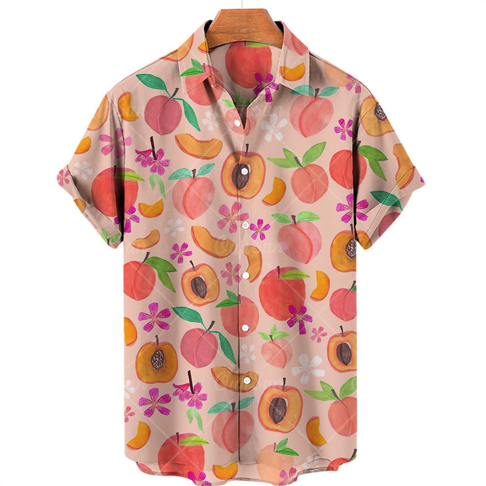 Summer Plus Size Men's Casual 3D Digital Printed Short Sleeve Shirt Hawaiian Men's Shirt