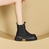 3233 осенне-зимние бархатные кожаные ботинки Мартин женские на толстой подошве ботинки-сигареты на одной педали женские повседневные маленького размера короткие ботинки женские