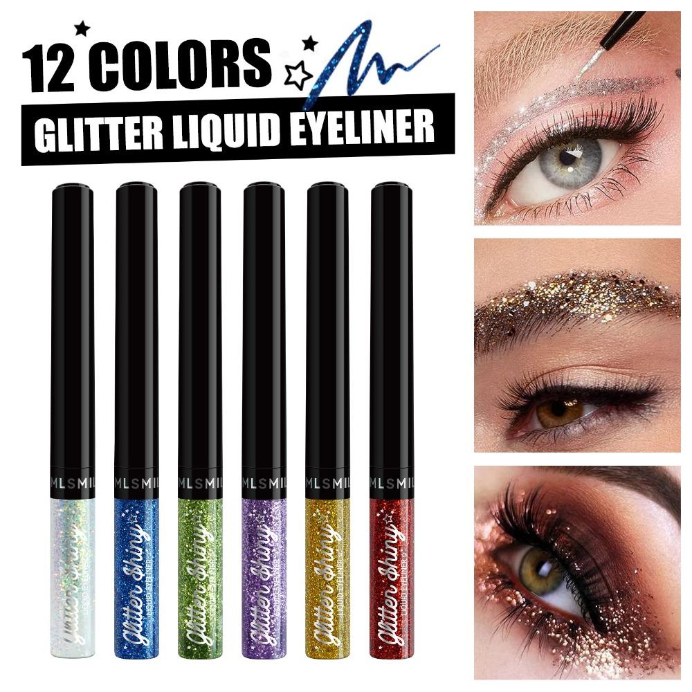 MLSMILE Pearlescent Liquid Eyeliner, Explosive Colorful Glitter Eye Shadow, Waterproof Non-smudge Eyeliner