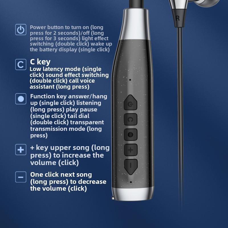 Модернизированные Bluetooth-наушники с четырьмя динамиками, с креплением на шее, беспроводные спортивные, с длительным сроком службы батареи