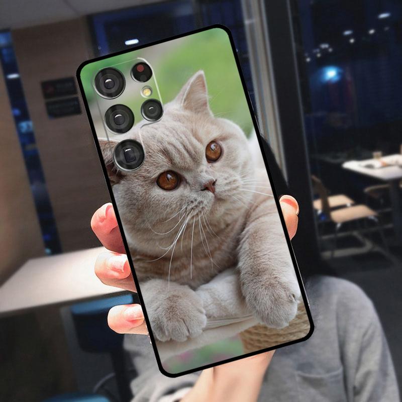 Чехол для телефона Samsung Galaxy S25 Ultra S24 S22 S21 S23 Plus S20 FE S9 S10 S24 FE с изображением британской короткошерстной кошки