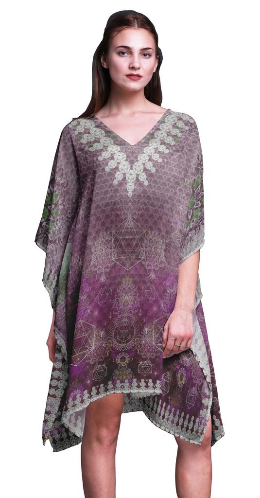 Phagun Ladies Plus Size Kaftan Summer Wear Beach Coverup Kimono Kaftan-4X-5X