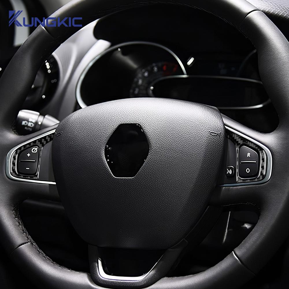 Настоящая мягкая карбоновая наклейка для Renault Clio 4 2013 2014 2015 2016 2017 2018 LHD RHD Панель рамки кнопки рулевого колеса автомобиля