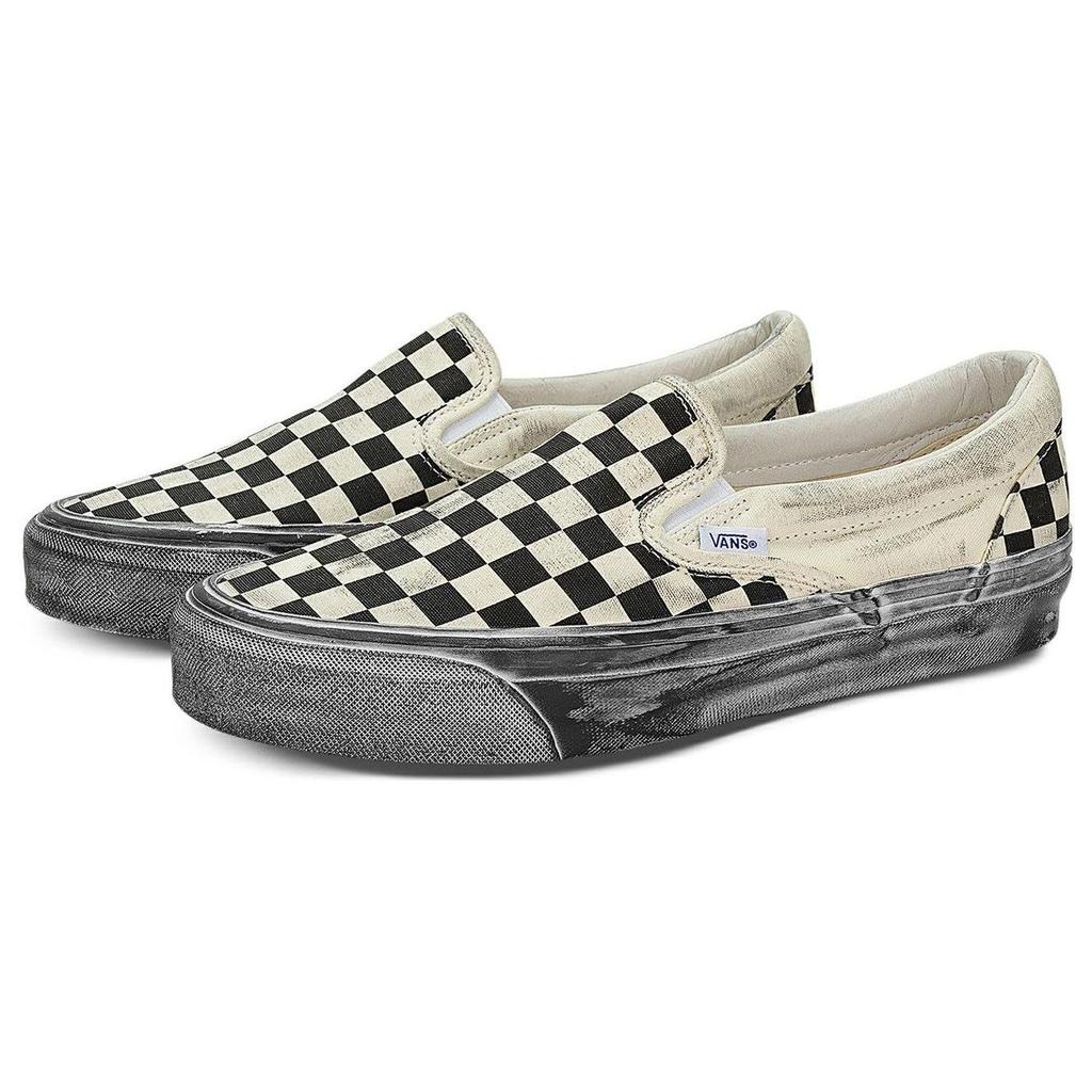 Vans OG Classic Slip-On LX Stressed — черные кроссовки унисекс в шахматную клетку VN0A32QNBKC