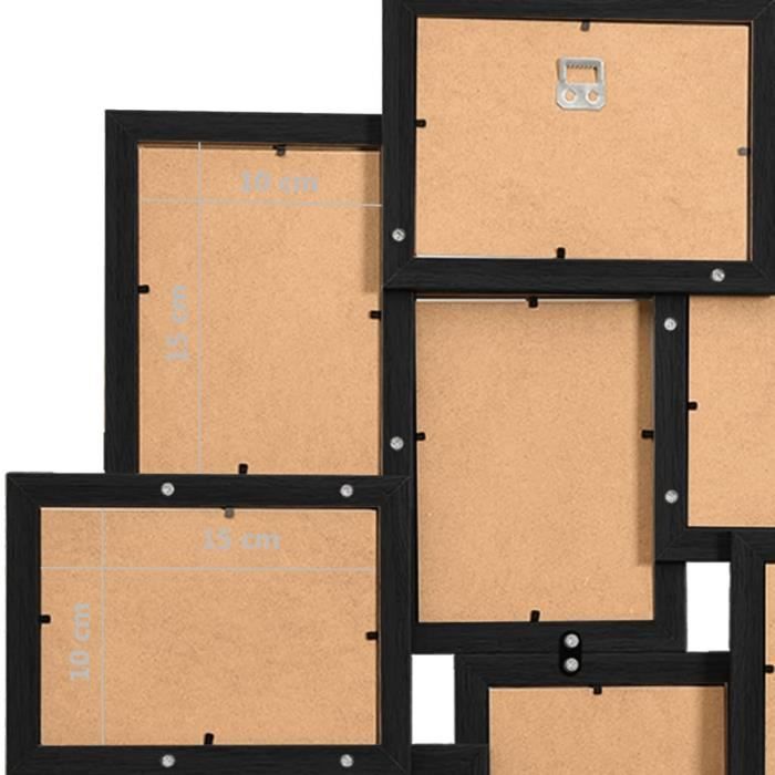 VidaXL Collage of Photo Frames for 10x Photos (10x15cm) Black MDF