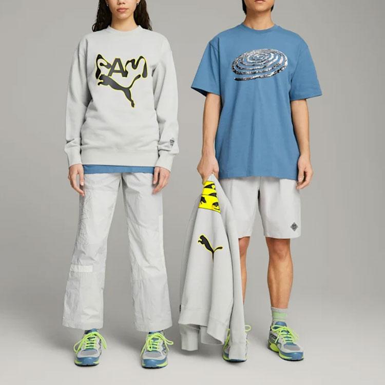 Puma Х ПАМ. Совместный свитшот с принтом логотипа SS23, топы унисекс, серый 620231-10