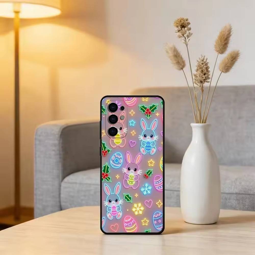 Easter pattern Phone Case For Samsung S25,S24,S21,S22,S23,S30,Ultra,S20,Plus,Fe,Lite,Note,10,Black Cover