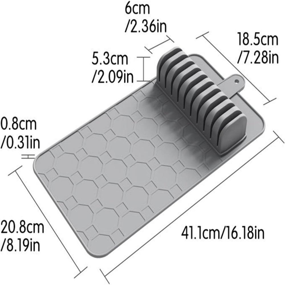 10 Compartments Kitchen Knife Mat Anti-Slip Base Knife Storage Mat Cutlery Drawer Insert Home Use