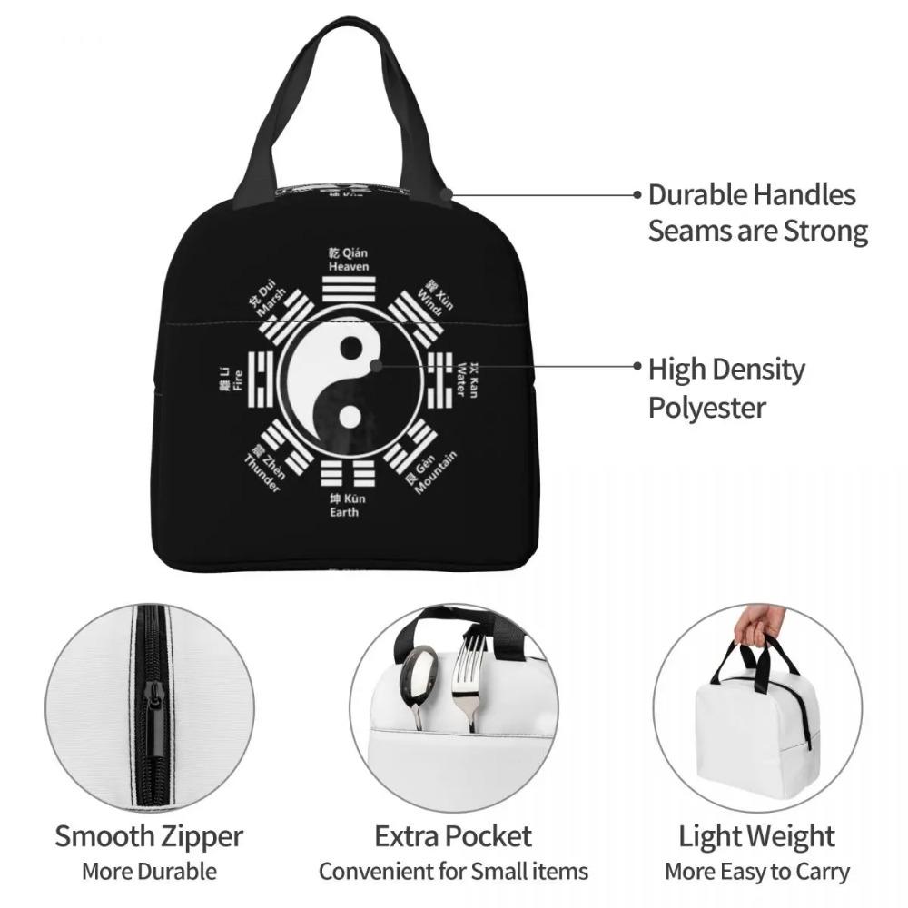 Chinese Zen Essential Insulated Lunch Bag for Women Office Cooler Thermal Food Box Tote Portable