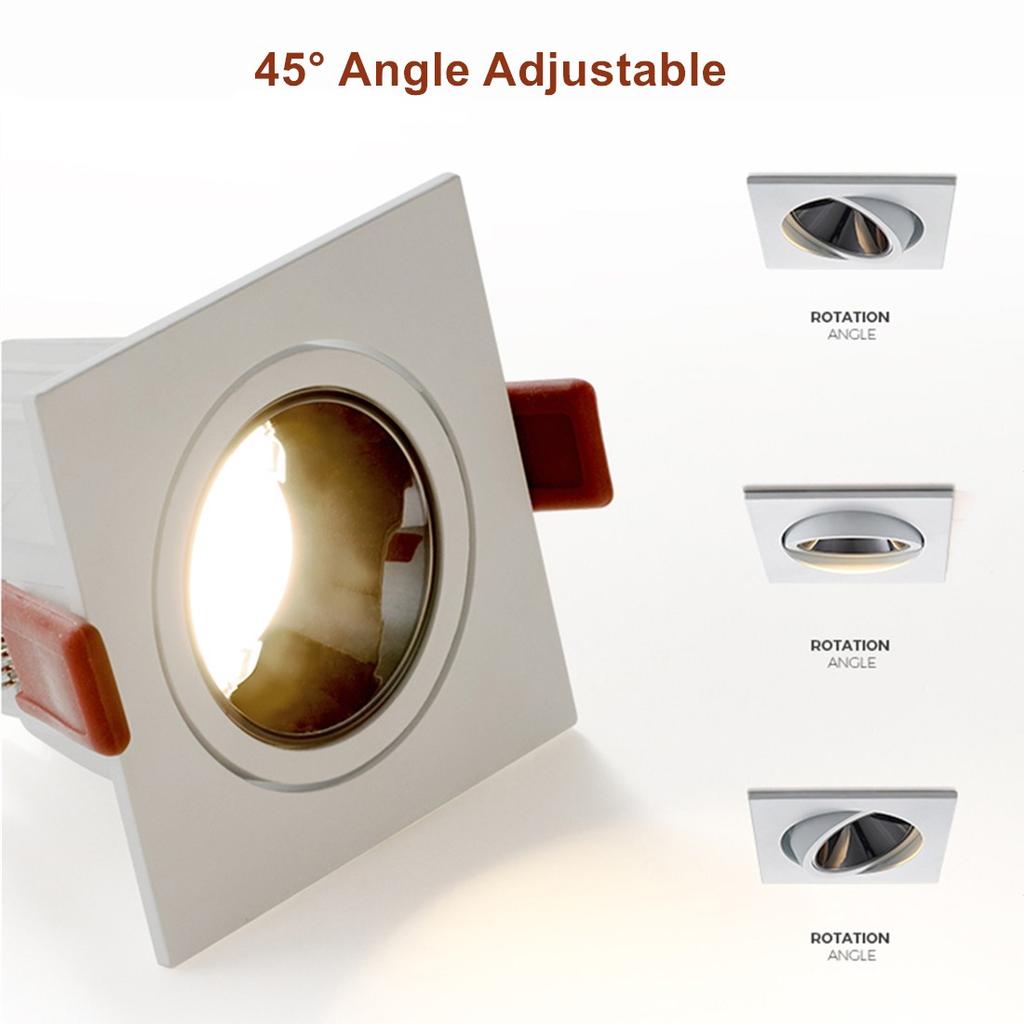 LED Recessed Downlights Anti-glare Angle Adjustable 7W 12W AC85-265V Dimmable Ceiling Spotlight Indoor Bedroom Living Lighting