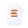 Cat Sandwich Pure Cotton Printed Unisexs and Womens Fashionable Short Sleeved New Personalized Casual Round Neck Tshirt