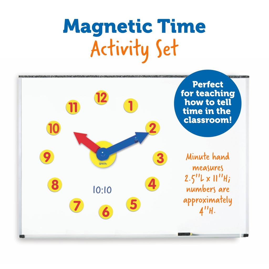 Learning Resources Learning Clock Classroom Clock Magnet Set LER2984 Authentic