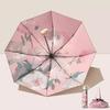 Double Layer Flower Rose Painting Umbrella Three Folding Paraguas Women And Men Parasol Anti-uv Waterproof Rain Umbrellas