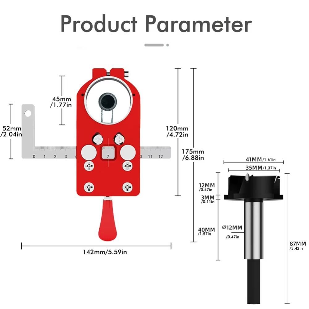 Fixture Ruler Hinge Drilling Jig Boring Hinge Hole Opener Template  Furniture Installation