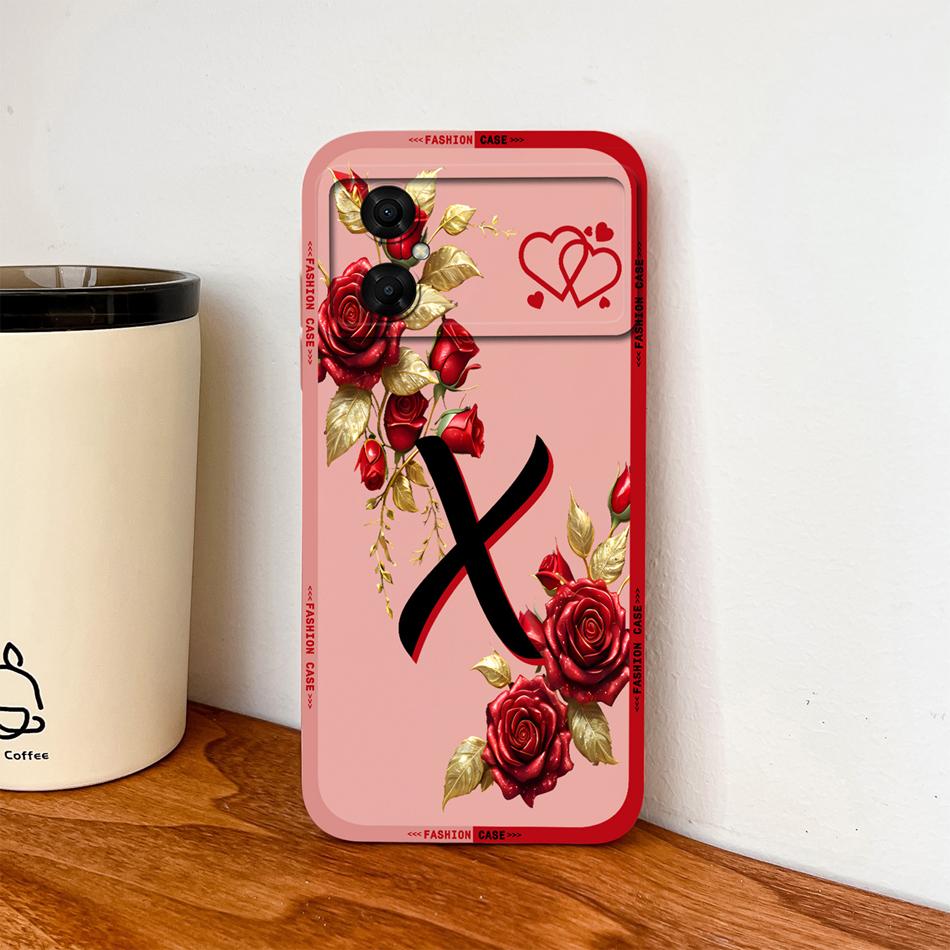 Чехол для Xiaomi Poco M4 M3 Pro Роскошный с розовыми буквами Мягкий гладкий корпус из жидкого силикона для Poco M 4 M 3 Легкая крышка для телефона