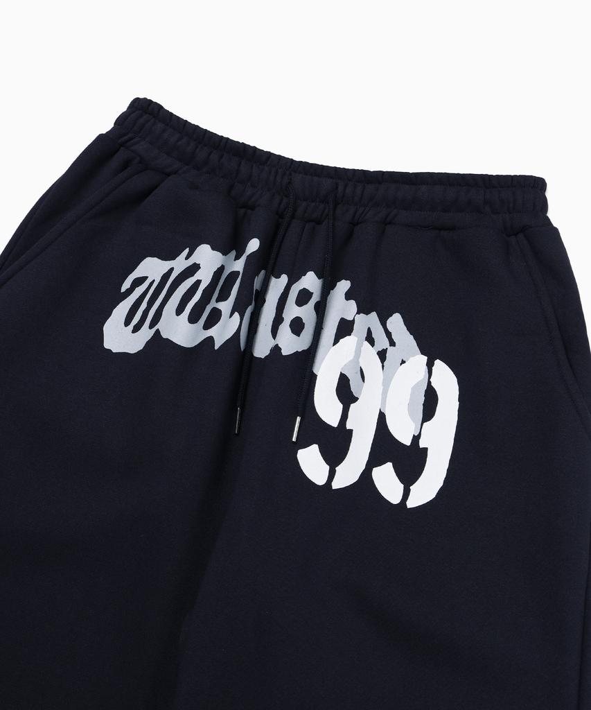 FREEMARIO Waisted Wide Training Pants [Navy]