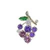Exquisite Mini Crystal Grape Brooch - Cute Anti-Exposure Fixed Buckle Collar Pin for Women