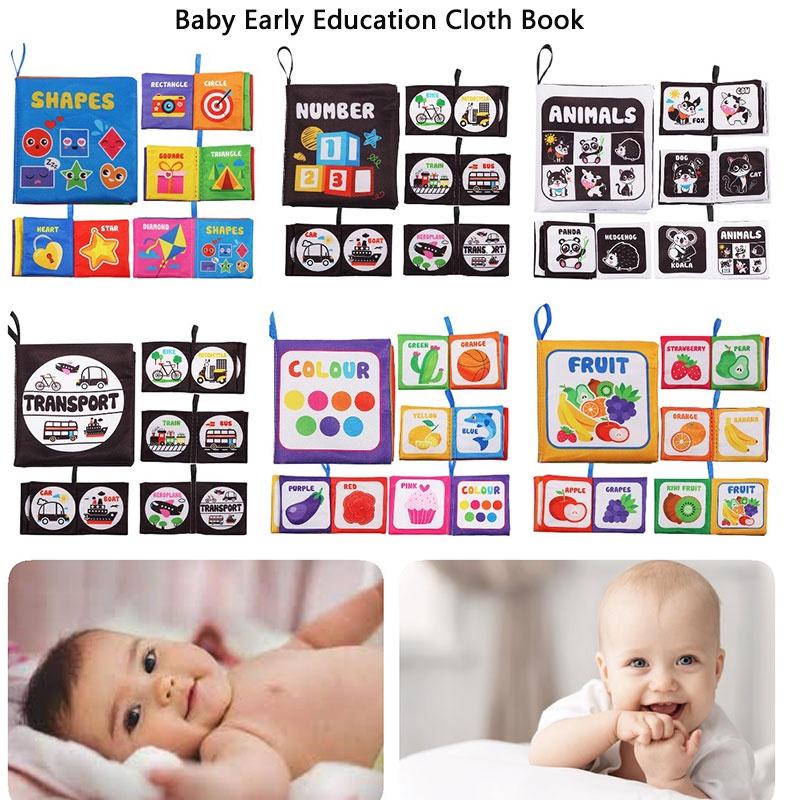 Прочный Моющийся Детский Тканевый Книжный Набор Игрушек Для Раннего Обучения И Интерактивной Игры Устойчивый К Разрывам И Издающий Звуки